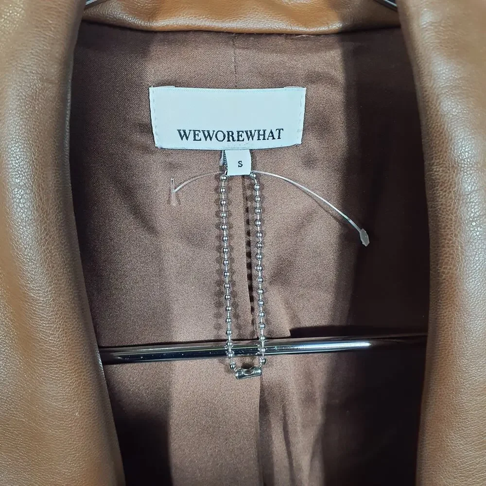 Weworewhat Vegan Leather Blazer Size S - Picture 4 of 5